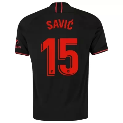 Niño Stefan Savic 15 2ª Equipación Negro Camiseta 2019/20 La Camisa Chile