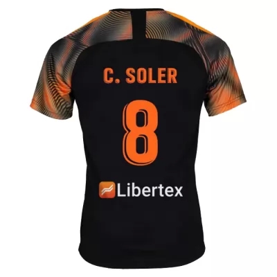 Niño Carlos Soler 8 2ª Equipación Negro Camiseta 2019/20 La Camisa Chile