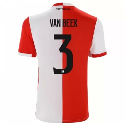 Niño Sven van Beek 3 1ª Equipación Rojo Blanco Camiseta 2019/20 La Camisa Chile