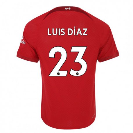 Kandiny Niño Camiseta Luis Diaz #23 Rojo Oscuro 1ª Equipación 2022/23 La Camisa Chile