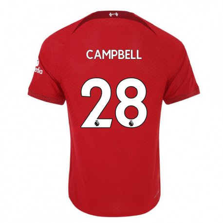 Kandiny Niño Camiseta Megan Campbell #28 Rojo Oscuro 1ª Equipación 2022/23 La Camisa Chile