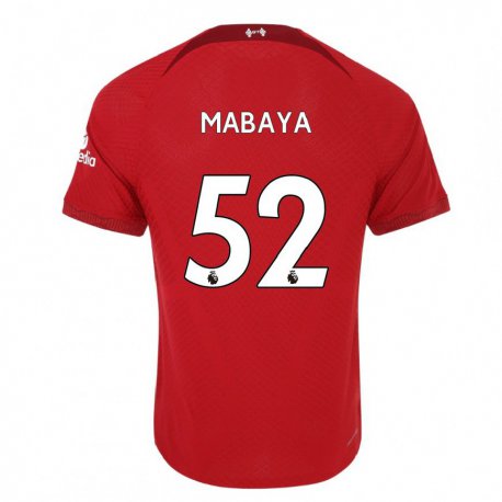 Kandiny Niño Camiseta Isaac Mabaya #52 Rojo Oscuro 1ª Equipación 2022/23 La Camisa Chile