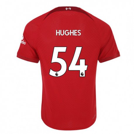 Kandiny Niño Camiseta Liam Hughes #54 Rojo Oscuro 1ª Equipación 2022/23 La Camisa Chile