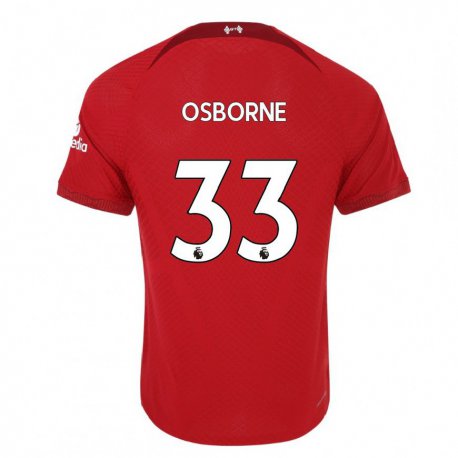 Kandiny Niño Camiseta Niall Osborne #33 Rojo Oscuro 1ª Equipación 2022/23 La Camisa Chile