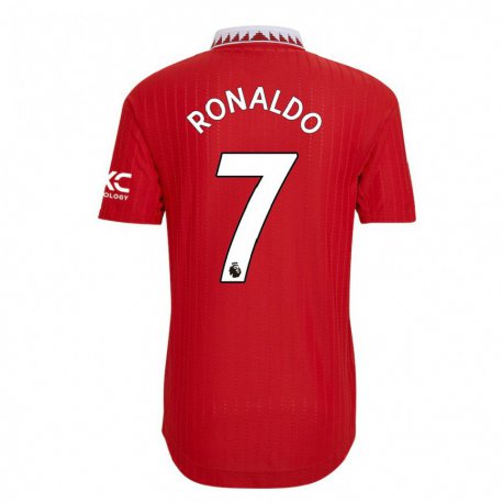 Kandiny Niño Camiseta Cristiano Ronaldo #7 Rojo 1ª Equipación 2022/23 La Camisa Chile