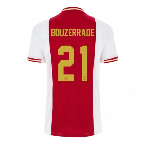 Kandiny Niño Camiseta Zaina Bouzerrade #21 Rojo Oscuro Blanco 1ª Equipación 2022/23 La Camisa Chile