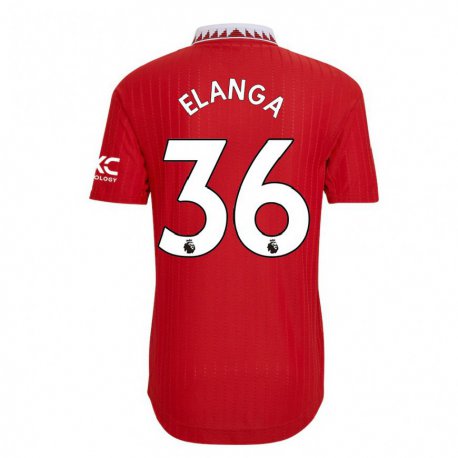 Kandiny Niño Camiseta Anthony Elanga #36 Rojo 1ª Equipación 2022/23 La Camisa Chile