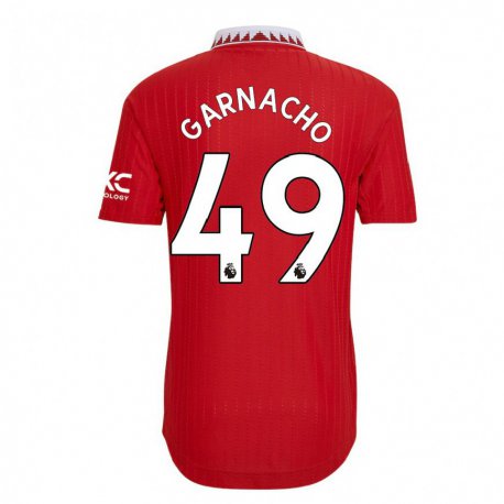 Kandiny Niño Camiseta Alejandro Garnacho #49 Rojo 1ª Equipación 2022/23 La Camisa Chile