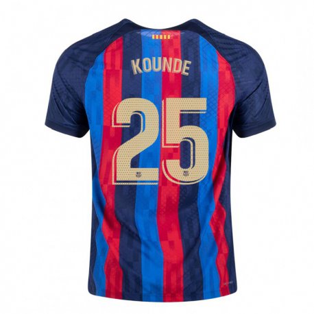 Kandiny Niño Camiseta Jules Kounde #25 Azul Escarlata 1ª Equipación 2022/23 La Camisa Chile