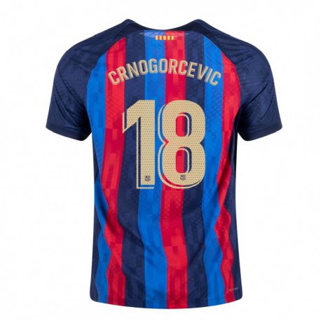 Kandiny Niño Camiseta Ana-maria Crnogorcevic #18 Azul Escarlata 1ª Equipación 2022/23 La Camisa Chile