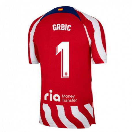 Kandiny Niño Camiseta Ivo Grbic #1 Rojo Blanco Azul 1ª Equipación 2022/23 La Camisa Chile