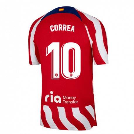 Kandiny Niño Camiseta Angel Correa #10 Rojo Blanco Azul 1ª Equipación 2022/23 La Camisa Chile
