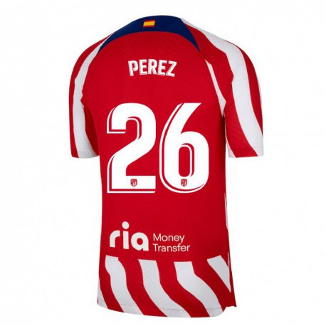Kandiny Niño Camiseta Xenia Perez #26 Rojo Blanco Azul 1ª Equipación 2022/23 La Camisa Chile