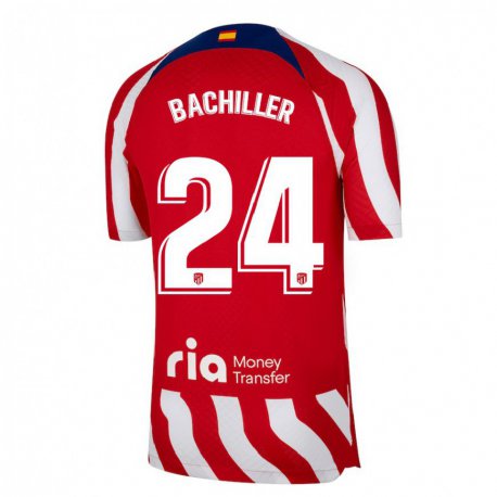 Kandiny Niño Camiseta Iker Bachiller #24 Rojo Blanco Azul 1ª Equipación 2022/23 La Camisa Chile