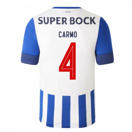 Kandiny Niño Camiseta David Carmo #4 Azul Real 1ª Equipación 2022/23 La Camisa Chile