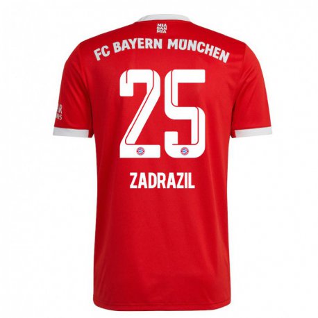 Kandiny Niño Camiseta Sarah Zadrazil #25 Neon Rojo Blanco 1ª Equipación 2022/23 La Camisa Chile