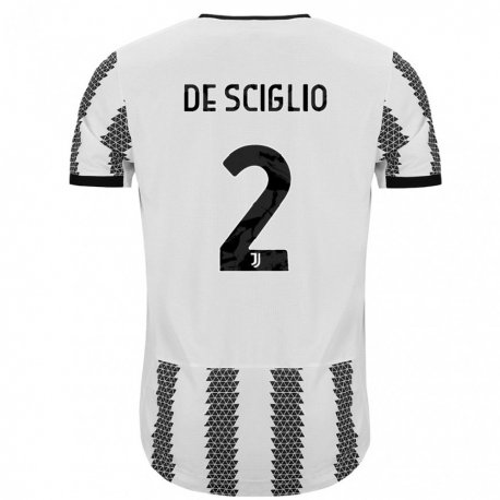 Kandiny Niño Camiseta Mattia De Sciglio #2 Blanco Negro 1ª Equipación 2022/23 La Camisa Chile