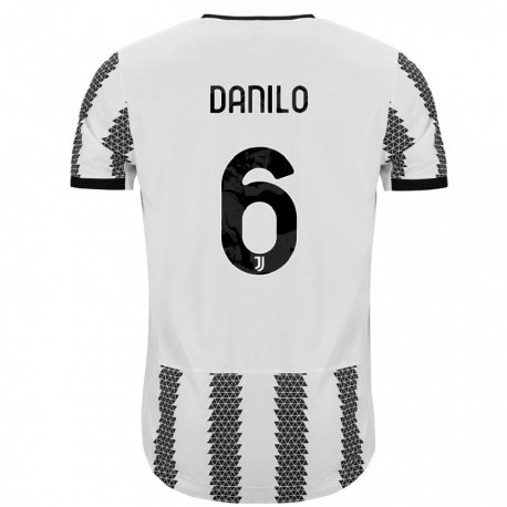 Kandiny Niño Camiseta Danilo #6 Blanco Negro 1ª Equipación 2022/23 La Camisa Chile