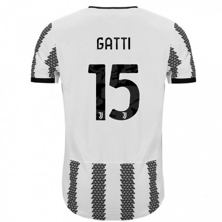 Kandiny Niño Camiseta Federico Gatti #15 Blanco Negro 1ª Equipación 2022/23 La Camisa Chile