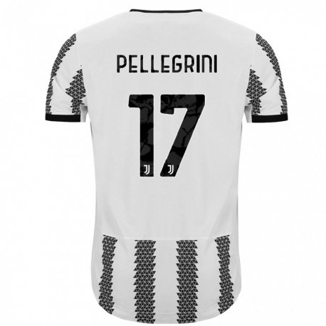 Kandiny Niño Camiseta Luca Pellegrini #17 Blanco Negro 1ª Equipación 2022/23 La Camisa Chile