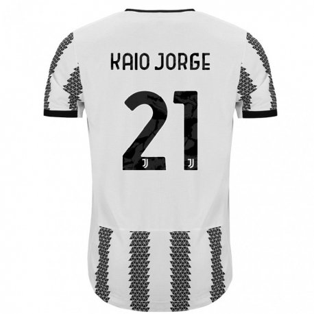 Kandiny Niño Camiseta Kaio Jorge #21 Blanco Negro 1ª Equipación 2022/23 La Camisa Chile
