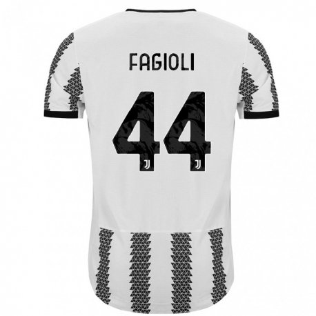 Kandiny Niño Camiseta Nicolo Fagioli #44 Blanco Negro 1ª Equipación 2022/23 La Camisa Chile
