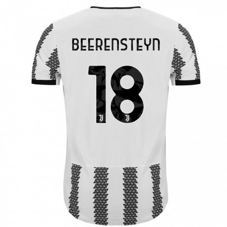 Kandiny Niño Camiseta Lineth Beerensteyn #18 Blanco Negro 1ª Equipación 2022/23 La Camisa Chile