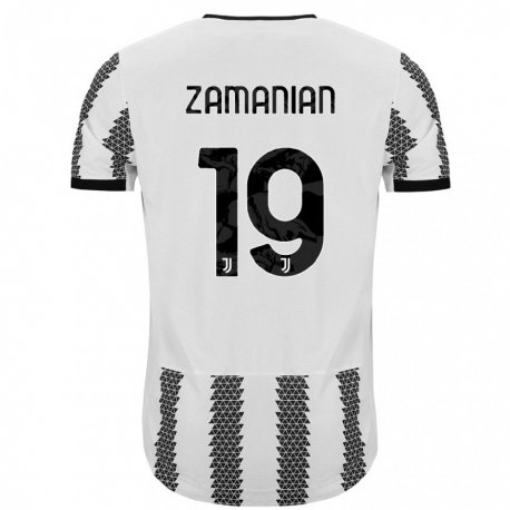 Kandiny Niño Camiseta Annahita Zamanian #19 Blanco Negro 1ª Equipación 2022/23 La Camisa Chile