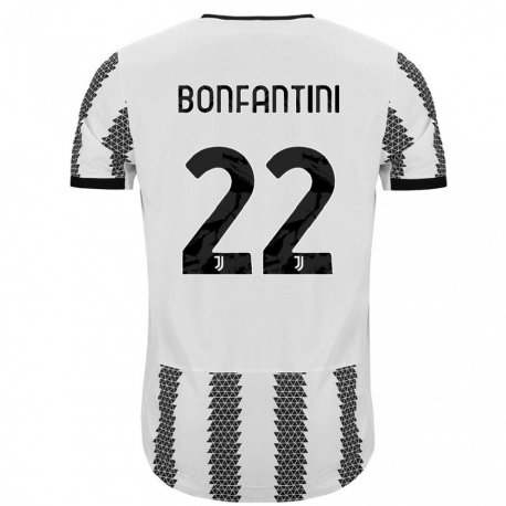 Kandiny Niño Camiseta Agnese Bonfantini #22 Blanco Negro 1ª Equipación 2022/23 La Camisa Chile