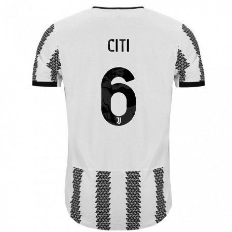 Kandiny Niño Camiseta Alessandro Citi #6 Blanco Negro 1ª Equipación 2022/23 La Camisa Chile