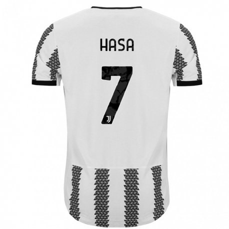 Kandiny Niño Camiseta Luis Hasa #7 Blanco Negro 1ª Equipación 2022/23 La Camisa Chile
