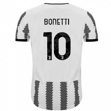 Kandiny Niño Camiseta Andrea Bonetti #10 Blanco Negro 1ª Equipación 2022/23 La Camisa Chile