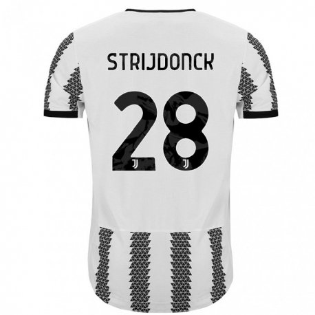 Kandiny Niño Camiseta Bayron Strijdonck #28 Blanco Negro 1ª Equipación 2022/23 La Camisa Chile
