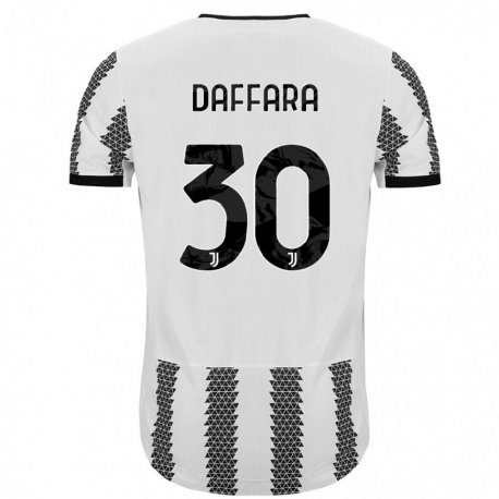 Kandiny Niño Camiseta Giovanni Daffara #30 Blanco Negro 1ª Equipación 2022/23 La Camisa Chile