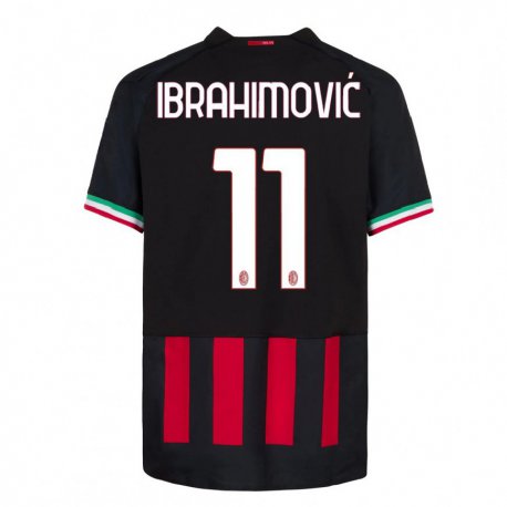 Kandiny Niño Camiseta Zlatan Ibrahimovic #11 Negro Rojo 1ª Equipación 2022/23 La Camisa Chile