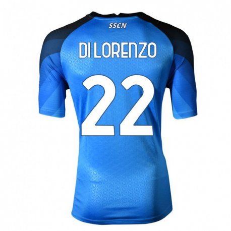 Kandiny Niño Camiseta Giovanni Di Lorenzo #22 Azul Oscuro Gris 1ª Equipación 2022/23 La Camisa Chile