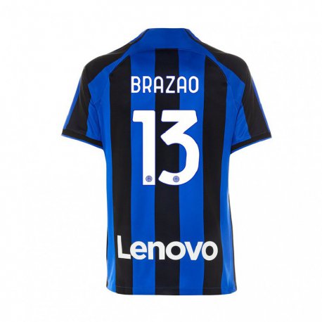 Kandiny Niño Camiseta Gabriel Brazao #13 Azul Real Negro 1ª Equipación 2022/23 La Camisa Chile
