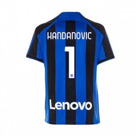Kandiny Niño Camiseta Samir Handanovic #1 Azul Real Negro 1ª Equipación 2022/23 La Camisa Chile