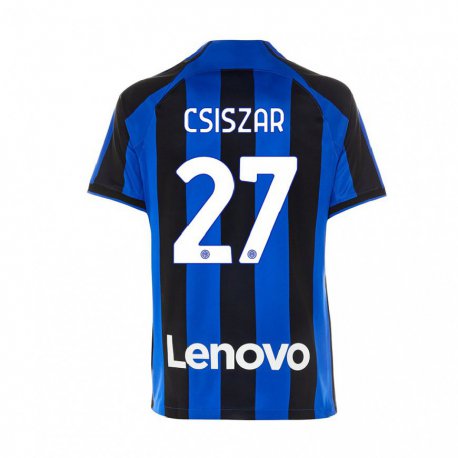 Kandiny Niño Camiseta Henrietta Csiszar #27 Azul Real Negro 1ª Equipación 2022/23 La Camisa Chile