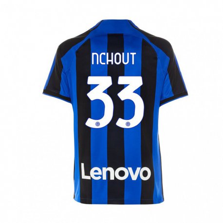 Kandiny Niño Camiseta Ajara Nchout #33 Azul Real Negro 1ª Equipación 2022/23 La Camisa Chile