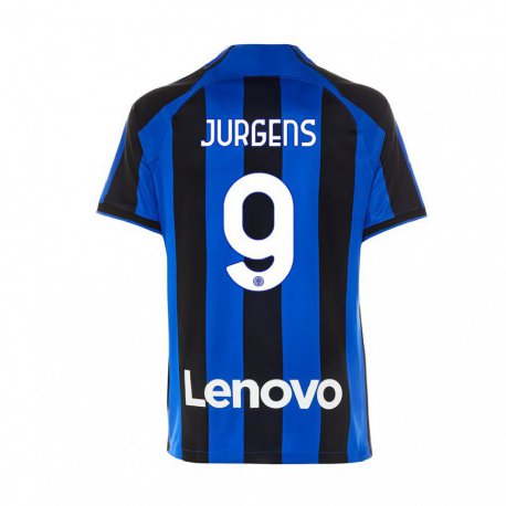 Kandiny Niño Camiseta Oliver Jurgens #9 Azul Real Negro 1ª Equipación 2022/23 La Camisa Chile