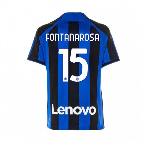 Kandiny Niño Camiseta Alessandro Fontanarosa #15 Azul Real Negro 1ª Equipación 2022/23 La Camisa Chile