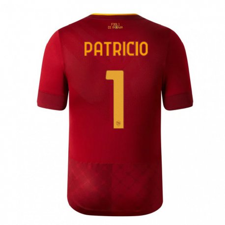Kandiny Niño Camiseta Rui Patricio #1 Marrón Rojo 1ª Equipación 2022/23 La Camisa Chile