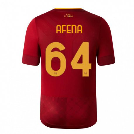 Kandiny Niño Camiseta Felix Afena-Gyan #64 Marrón Rojo 1ª Equipación 2022/23 La Camisa Chile