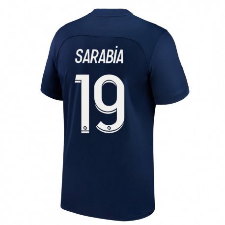 Kandiny Niño Camiseta Pablo Sarabia #19 Azul Oscuro Rojo 1ª Equipación 2022/23 La Camisa Chile