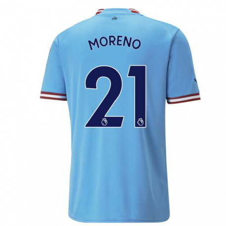 Kandiny Niño Camiseta Marlos Moreno #21 Azul Rojo 1ª Equipación 2022/23 La Camisa Chile