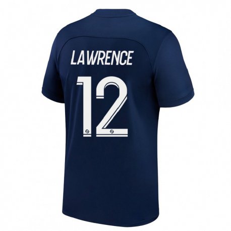 Kandiny Niño Camiseta Ashley Lawrence #12 Azul Oscuro Rojo 1ª Equipación 2022/23 La Camisa Chile