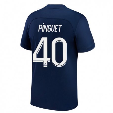 Kandiny Niño Camiseta Alice Pinguet #40 Azul Oscuro Rojo 1ª Equipación 2022/23 La Camisa Chile