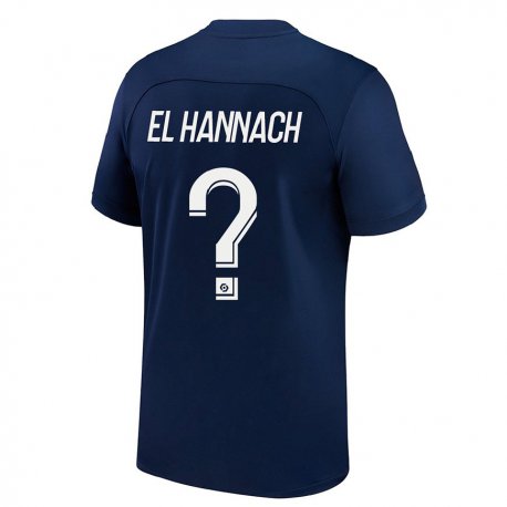 Kandiny Niño Camiseta Younes El Hannach #0 Azul Oscuro Rojo 1ª Equipación 2022/23 La Camisa Chile