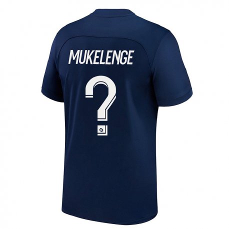 Kandiny Niño Camiseta Christ Mukelenge #0 Azul Oscuro Rojo 1ª Equipación 2022/23 La Camisa Chile